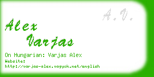 alex varjas business card